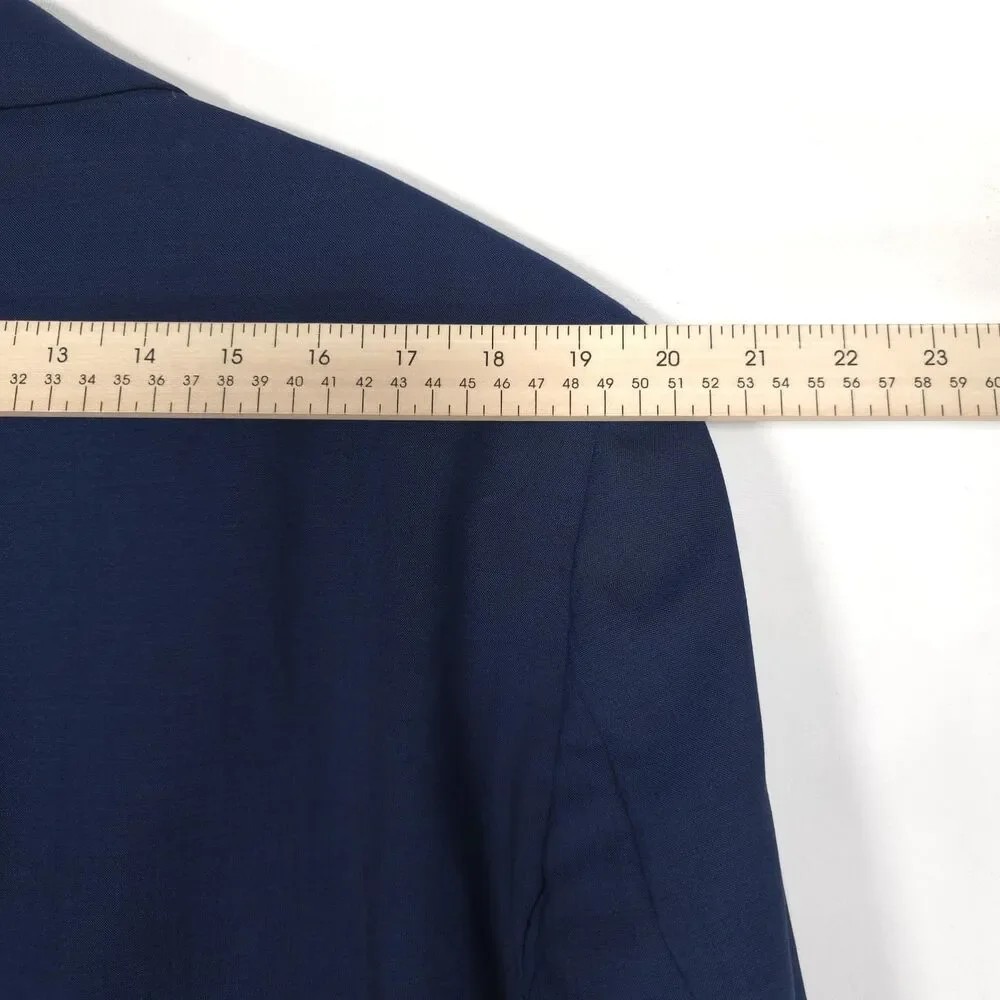 JOHN VARVATOS USA Mens Sport Coat Blazer‎ 42R Blue 100% Wool PREMIUM TAILORED